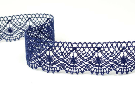 Koronka 32mm bawełniana granat