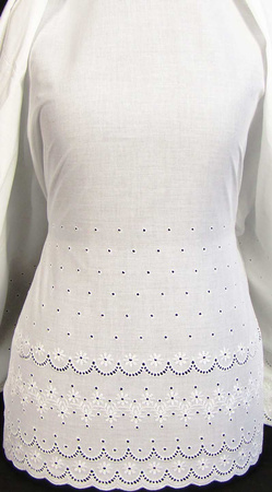 Koronka 135cm bawełniana haft angielski biała