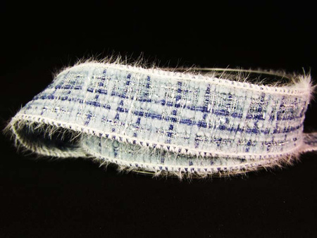 Taśma 2,5cm ozdobna "CHANEL" błękit