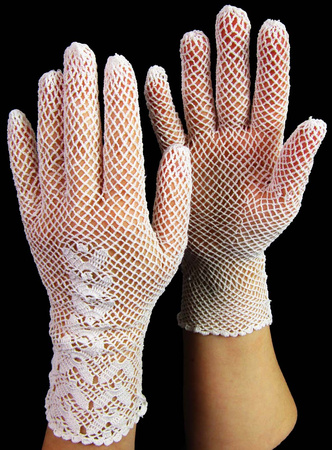 Rękawiczka SZYDEŁKOWA biała