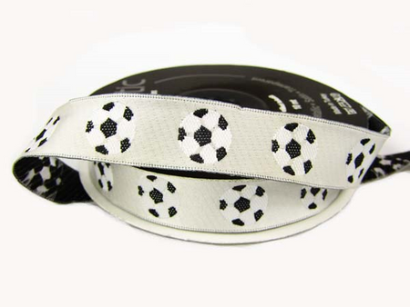 Taśma 16mm żakard PIŁKA popiel