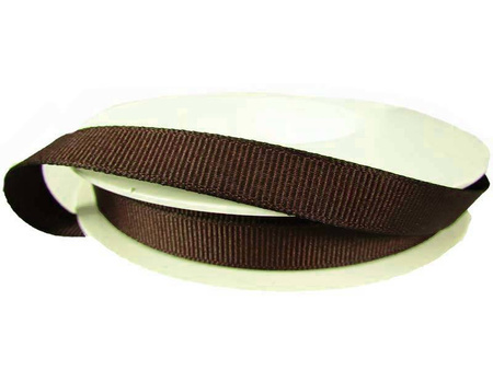 Taśma 9mm ryps poliestrowa brąz