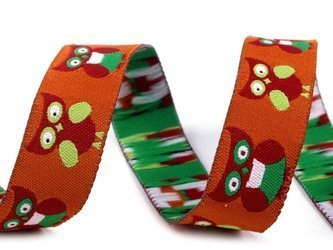 Taśma 16mm żakardowa SOWA rdza