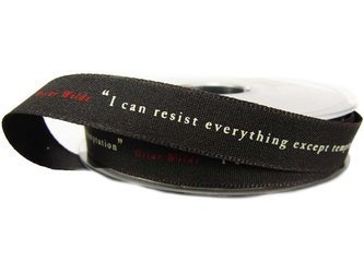 Wstążka 15mm tafta I CAN RESIST czarna