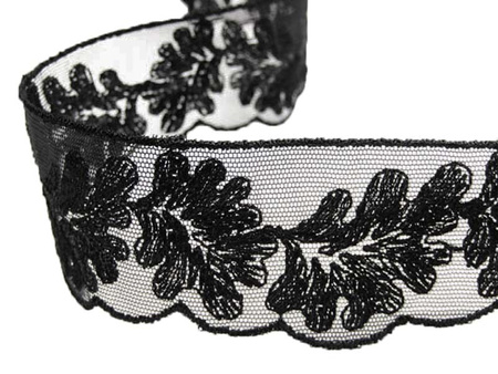 Koronka 3cm tiulowa czarna