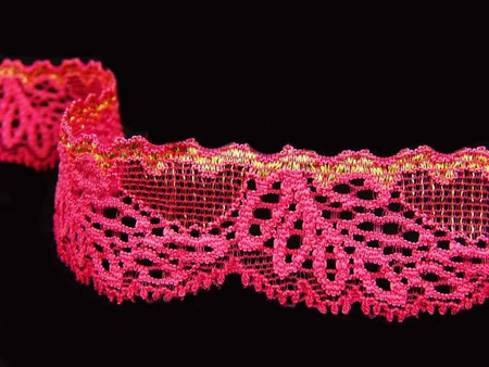 Koronka 2,5cm elastyczna amarant