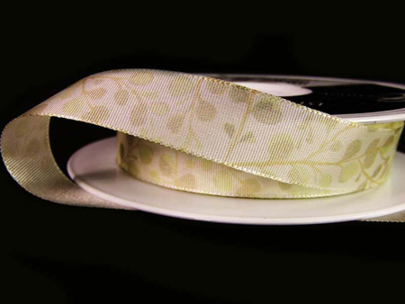 Wstążka 15mm tafta Eucalyptus jasny beż