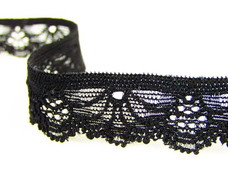 Koronka 1,7cm elastyczna czarna