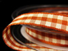 Wstążka 10mm kratka NATURAL GINGHAM rdza