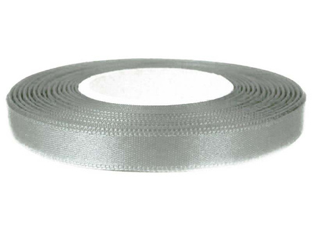 Wstążka 10mm atłas popiel stalowy