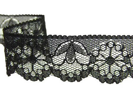 Koronka 2cm stabilna czarna