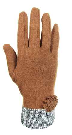 Rękawiczka WEŁNA damska ocieplana rdzawa