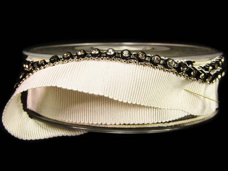 Wypustka 2cm rypsowa CYRKONIA ivory