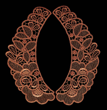 Kołnierzyk damski gipiura brąz