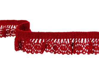 Falbanka 18mm elastyczna bawełna bordo