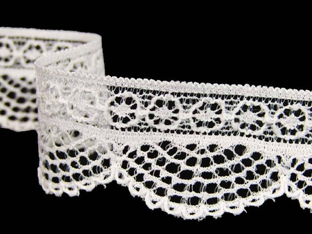 Koronka 2,5cm elastyczna biała
