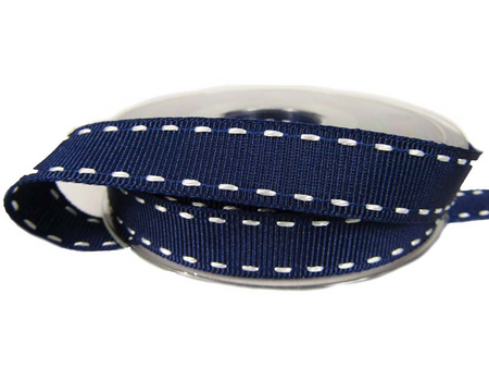 Taśma 1,5cm ryps stebnowana granat