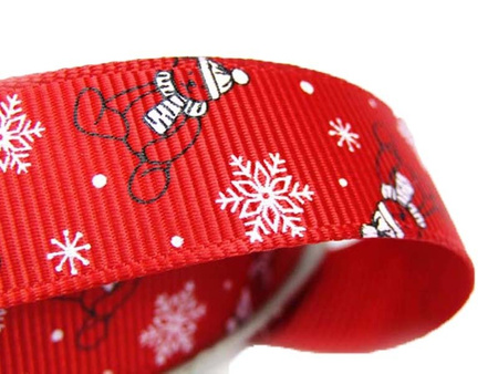 Wstążka 16mm ryps MISIU czerwona