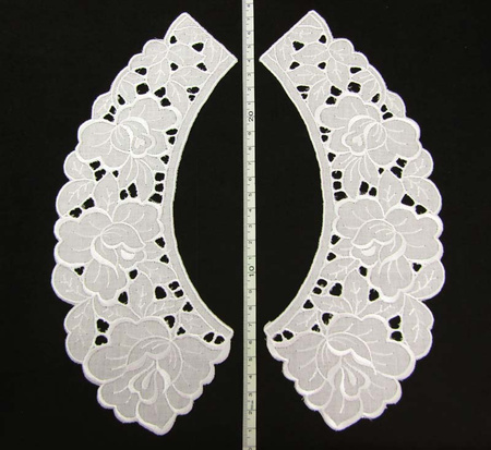 Kołnierzyk damski haft bawełna biały