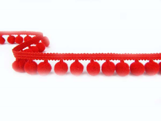 Taśma 1,8cm POMPONIK poliester czerwona