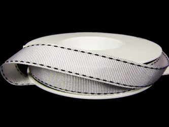 Taśma 1,5cm ryps stebnowana biała