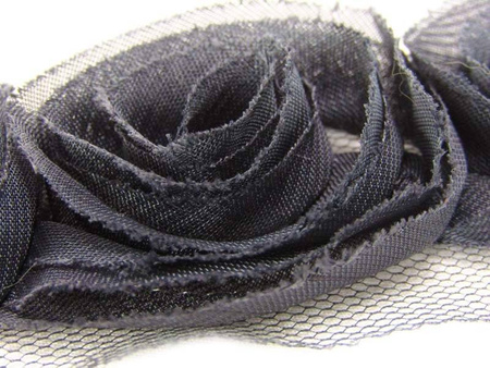 Taśma 8cm tiulowa RÓŻA grafit