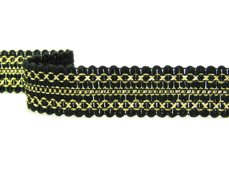 Taśma 1,8cm ozdobna czarno-złota