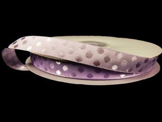Wstążka 10mm tafta KROPKA fiolet
