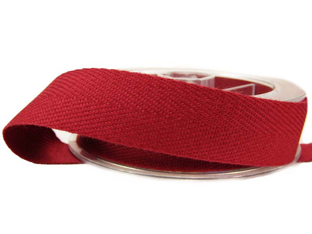 Taśma 20mm bawełniana jodełka bordo