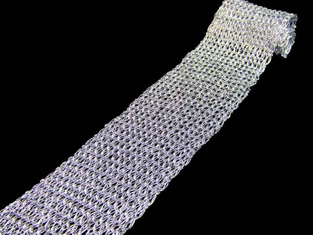 Taśma 4,5cm ozdobna SIATKA srebrna