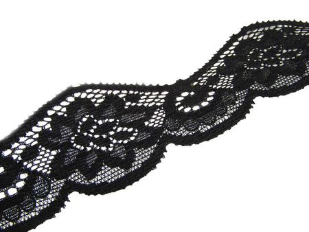 Koronka 4,5cm elastyczna czarna