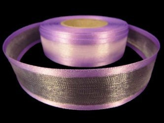 Wstążka 25mm organtyna LAMÓWKA jasny fiolet