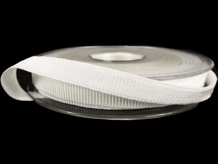 Taśma 9mm elastyczna ryps biała