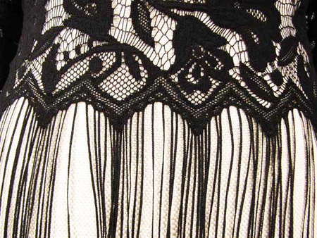 Koronka 150cm poliestrowa FLORES czarna