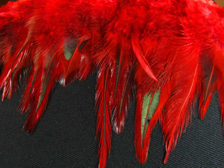 Taśma 12cm piórowa podpalana czerwień