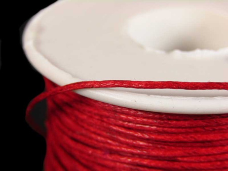 Sznurek 1mm woskowany czerwony