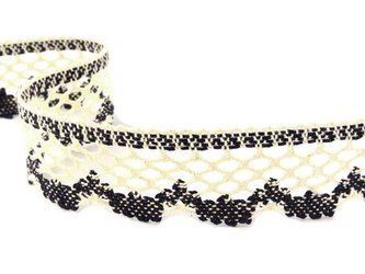 Koronka 4,7cm bawełniana naturalno-granatowa