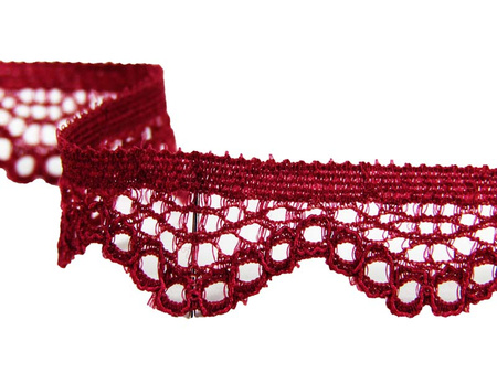 Koronka 1,5cm elastyczna bordo