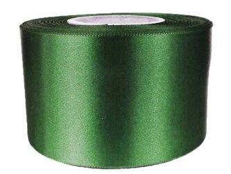 Wstążka 60mm atłas ciemnozielona