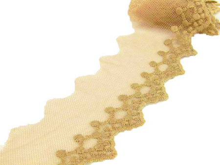 Koronka 5cm tiulowa beżowa