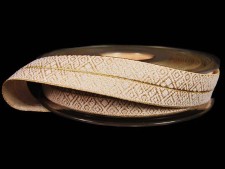 Lamówka 1,5cm elastyczna ŻAKARD biała