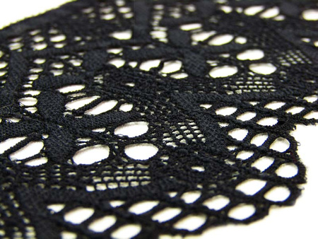 Koronka 8cm elastyczna czarna