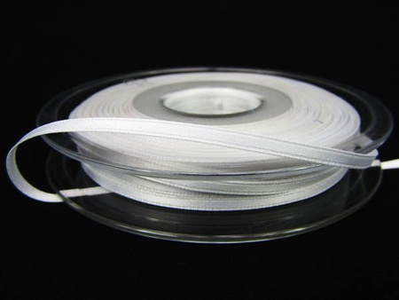 Wstążka 3mm atłas biała