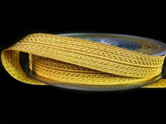 Taśma 14mm żakardowa metalizowana złota