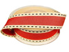 Taśma 25mm tkana VINTAGE STITCH czerwona