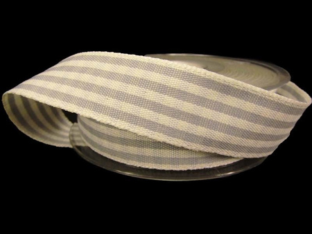 Wstążka 25mm kratka RUSTIC GINGHAM popiel