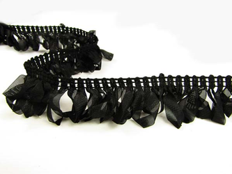 Taśma 4cm FRĘDZEL elastyczna muślin czarna