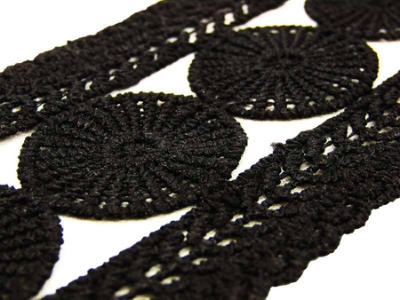 Wstawka 6,5cm gipiurowa poly czarna