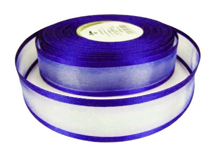 Wstążka 25mm organtyna LAMÓWKA chabrowa