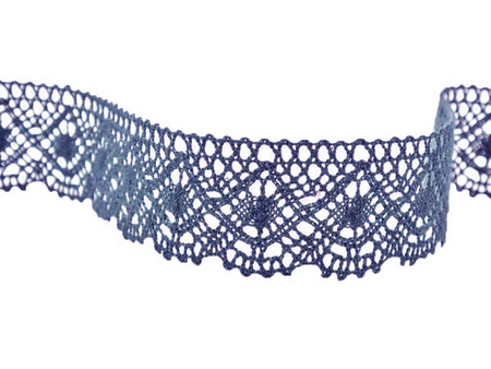 Koronka 32mm bawełniana granat